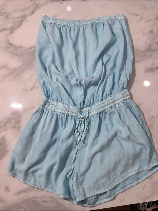 Talula Pants - TALULA ARITZIA Light Baby Blue Tube Top Strapless Romper Shorts Soft Size XS